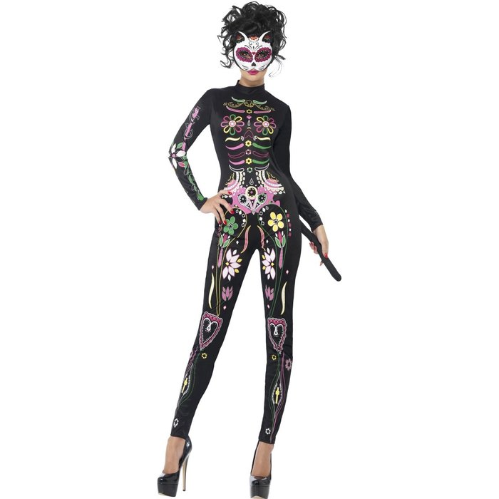 Costume SCHELETRO DONNA S 34-36 Costume Sugar Skull vestito SCHELETRO costume Halloween