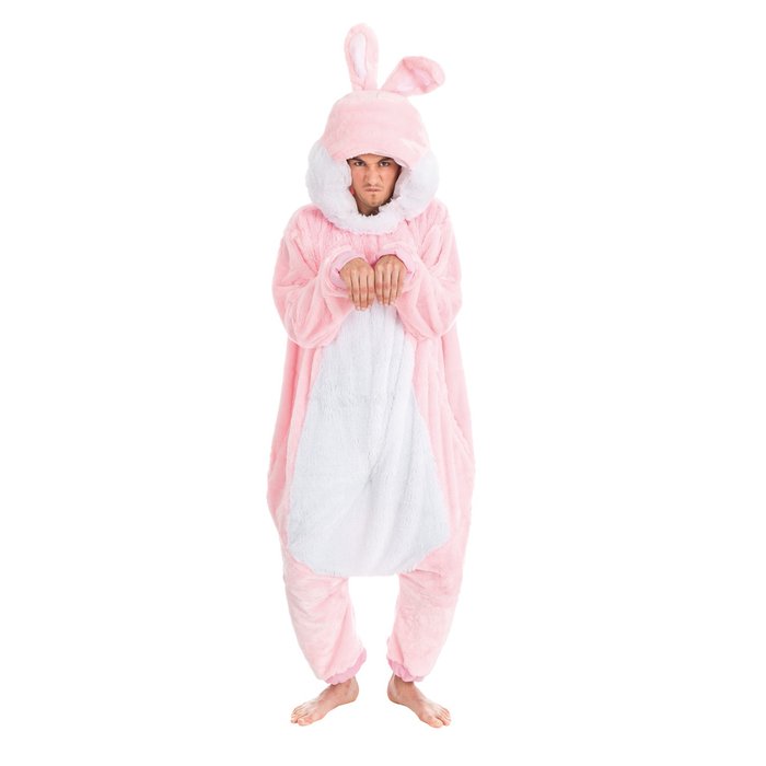 Lapin rose - jusqu'à env. 180 cm Déguisement pour hommes