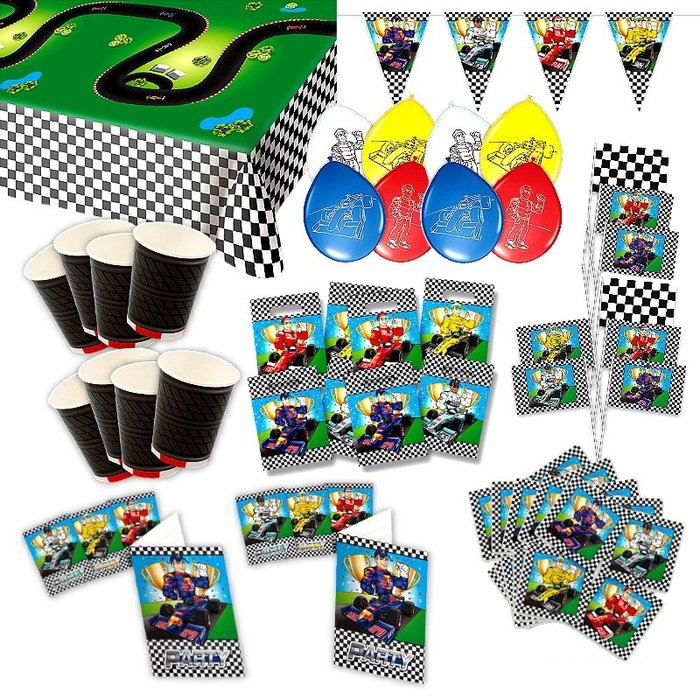 Formula 1: Box per il compleanno per 8 bambini Set party per