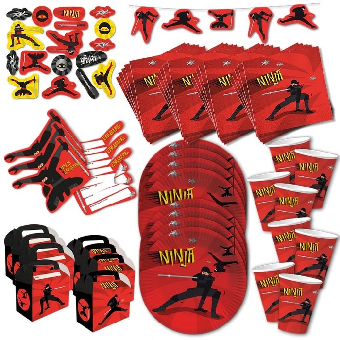 Ninja : Box per il compleanno per 6 bambin Set party per bambini