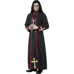 Kostüm Pastor des Todes, Schwarz, mit Gewand