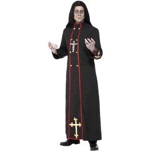 Kostüm Pastor des Todes, Schwarz, mit Gewand