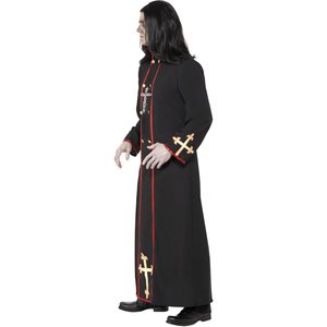 Kostüm Pastor des Todes, Schwarz, mit Gewand