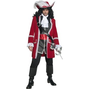 Authentischer Piratenkapitän Kostüm, mit Jacke, Hose, Oberteil mit angesetztem Gürtel und Krawatte