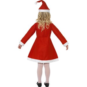 Costume ragazza Babbo Natale, Rosso, con abito e cappello