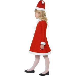 Costume ragazza Babbo Natale, Rosso, con abito e cappello