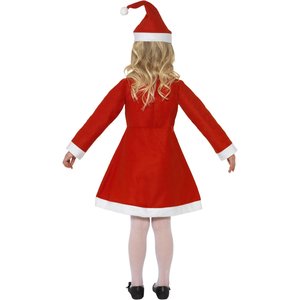 Costume ragazza Babbo Natale, Rosso, con abito e cappello
