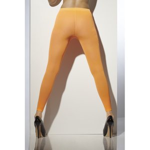 Collant senza piede opachi, arancione fosforescente