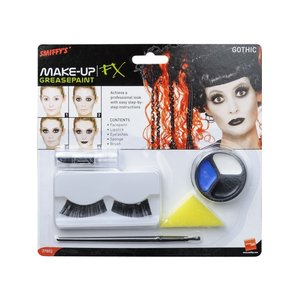 Kit de maquillage gothique, comprend peinture du visage, rouge à lèvres et cils