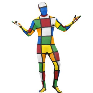 Costume seconde peau Rubik's Cube, Multicolore, avec combinaison-pantalon