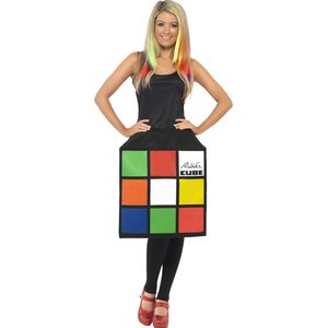 Costume Rubik's Cube, Multicolore, avec robe cube 3D