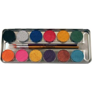 12 Perlglanz-Farben Metall-Palette - Malkasten