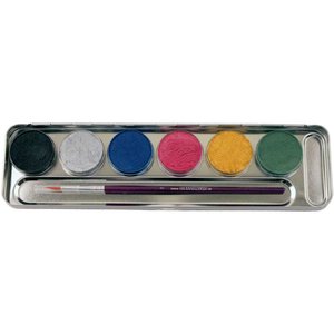 6 Perlglanz-Farben Metall-Palette - Malkasten