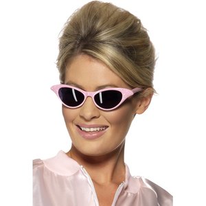 Lunettes rock and roll style frivole, Rose, avec diamant