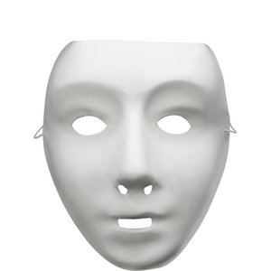 Masque de robot, blanc, avec élastique