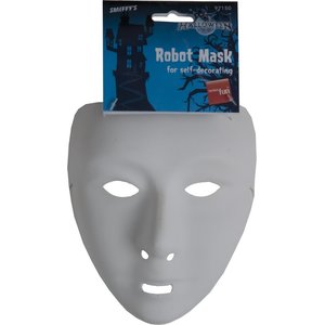 Masque de robot, blanc, avec élastique