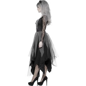 Costume Sposa Sepolcrale, comprende Abito e Velo con Rose 