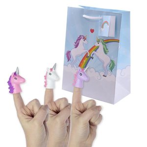Einhorn Fingerpuppen 6-er Set & Geschenktüte