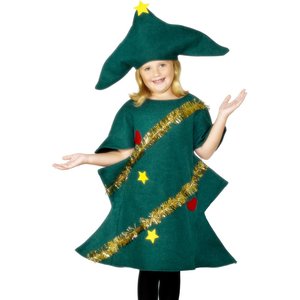 Costume Albero di Natale, Verde, con tunica e cappello