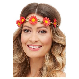 Hippie/Hawaii Stirnband mit Blumen 3er Set