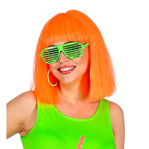 80er Jahre - Atzenbrille Neon grün