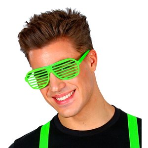80er Jahre - Atzenbrille Neon grün