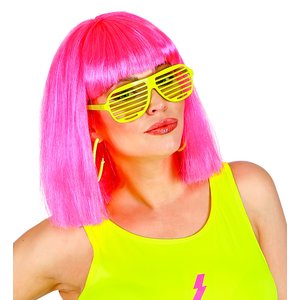 80er Jahre - Atzenbrille Neon gelb