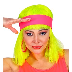 80er Jahre - Stirnband UV Neon pink