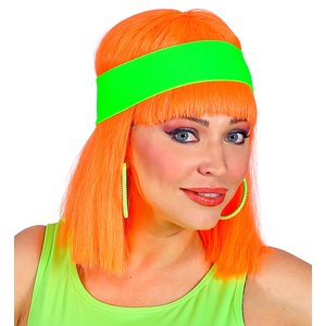 80er Jahre - Stirnband UV Neon grün