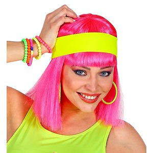 80er Jahre - Stirnband UV Neon gelb