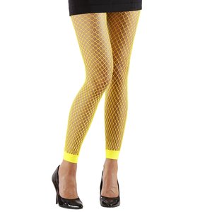 80er Jahre - Netzleggings Neon gelb