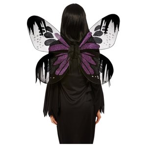 Ali di falena Dark Botanicals, Viola, 65 cm, con glitter