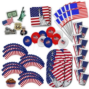 USA: Amerika-Party Box für 10 Gäste