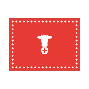 Vache - Drapeau Suisse - 1 Août (8 Pièces)