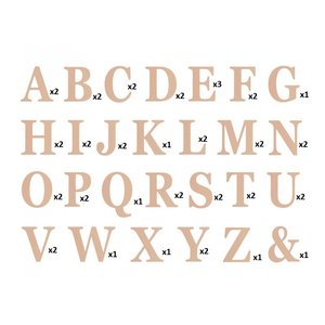 Buchstaben - roségold (48er Set)