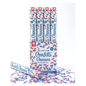 Canon à Confettis - rouge, blanc, bleu 50 cm