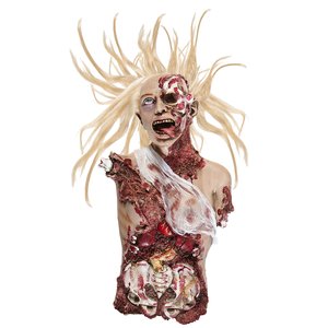 Busto di donna zombie con capelli