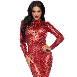 Metallischer Catsuit