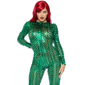 Metallischer Catsuit