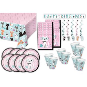 Katzen: Geburtstags-Box für 8 Kinder