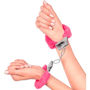 Rosarote Plüschhandschellen