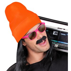Beanie: orange fluo