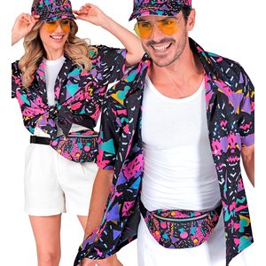 80er - Funky Schwarz - Hemd
