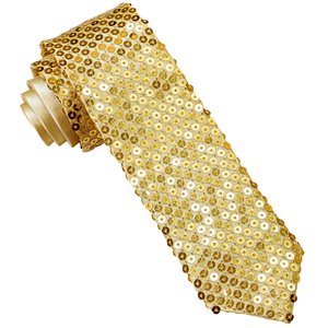Cravatta paillettes dorata