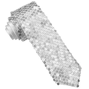 Cravatta paillettes argento