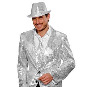 Cravate à paillettes argentée