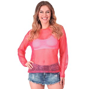 Shirt résille longues: rose
