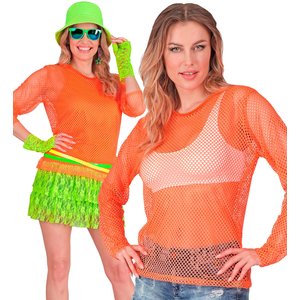 Shirt résille longues: orange