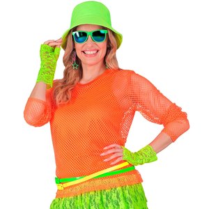 Shirt résille longues: orange