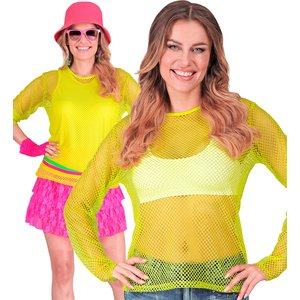 Shirt résille longues: jaune